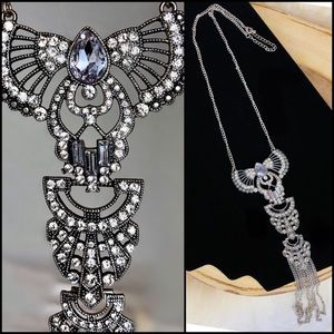 Lilac Rhinestone Art Deco Style Necklace